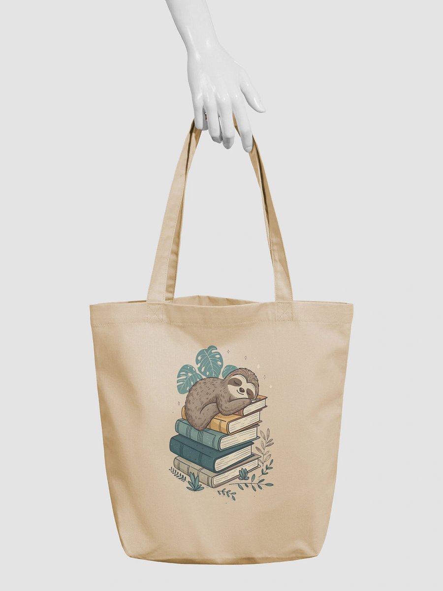 bookish Cozy sloth Eco-Friendly Tote Bag product image (3)