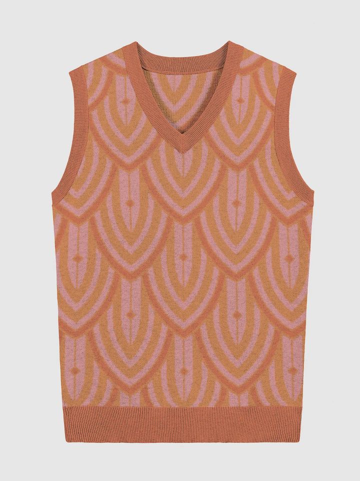 Art Deco Rust Orange Knitted Vest product image (1)