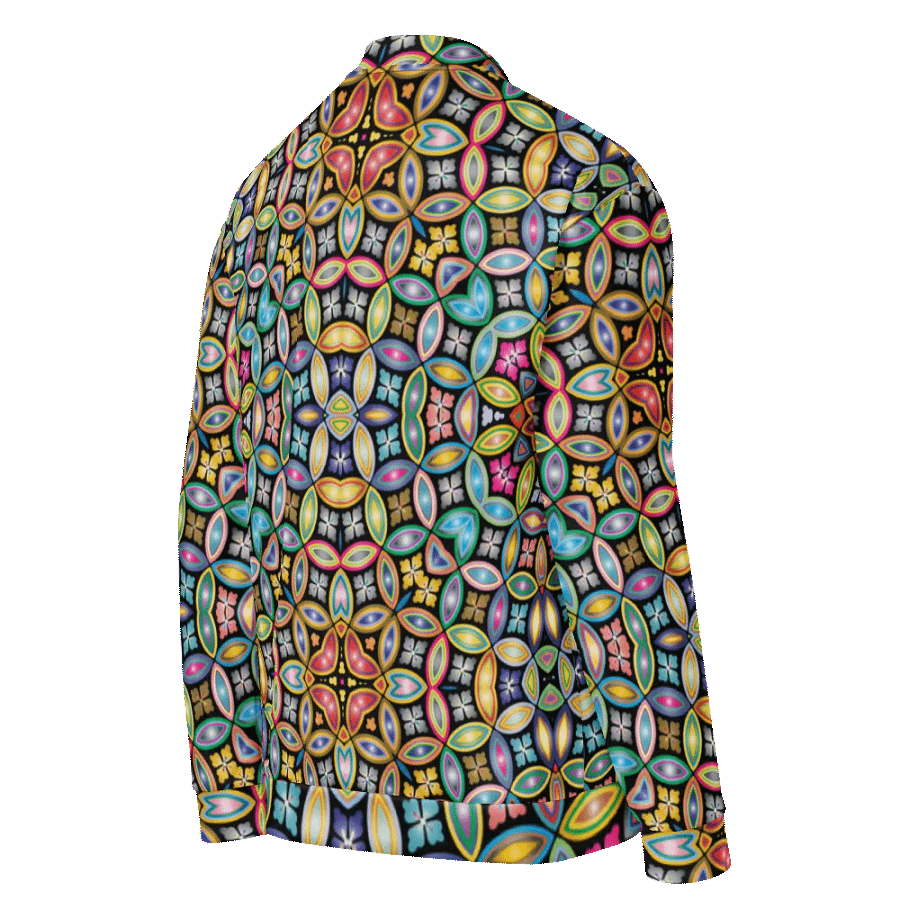 Batik Kawung Blue Bomber Jacket product image (4)