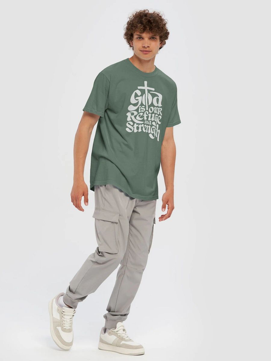 God is Our Refuge and Strength – Psalm 46:1 Bible Verse Comfort Colors T-Shirt product image (8)