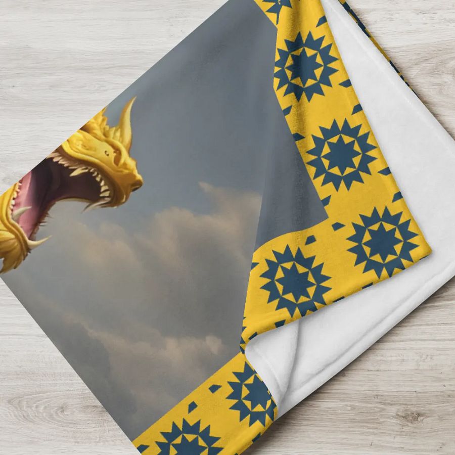 Dragon and the Wave/Throw Blanket by Allcolor Sublimation by PRINTFUL product image (4)