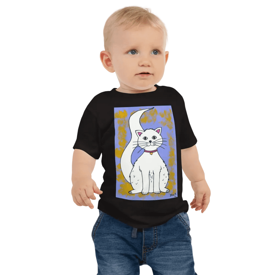 Cat (art by Dina R.) acrylic painting picture - Baby Jersey Short Sleeve Tee product image (1)