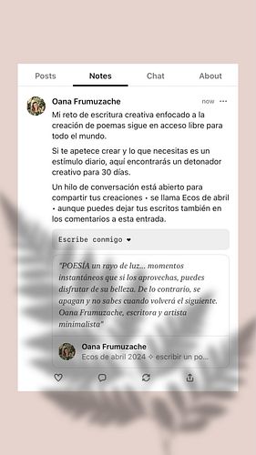 Léeme en Substack, mi newsletter de autora y publicación creativa. 
 
También te espera un reto de escritura (y más por llega...