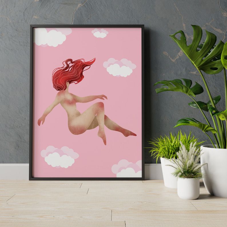 Floating in Pink Preppy Art Print product image (8)