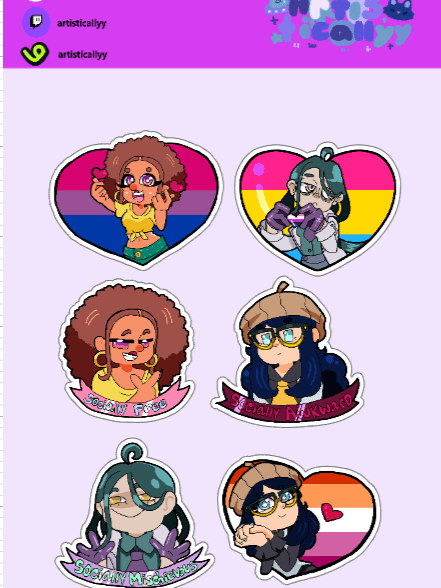 Mikage & Jade Pride Sticker Sheet – 6 PCS product image (1)