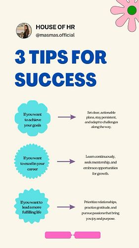 3 Tips for Success ✨🚀

1️⃣ Set Clear Plans 🎯: Stay persistent, adapt to challenges, and learn continuously. 📚
2️⃣ Prioritize ...