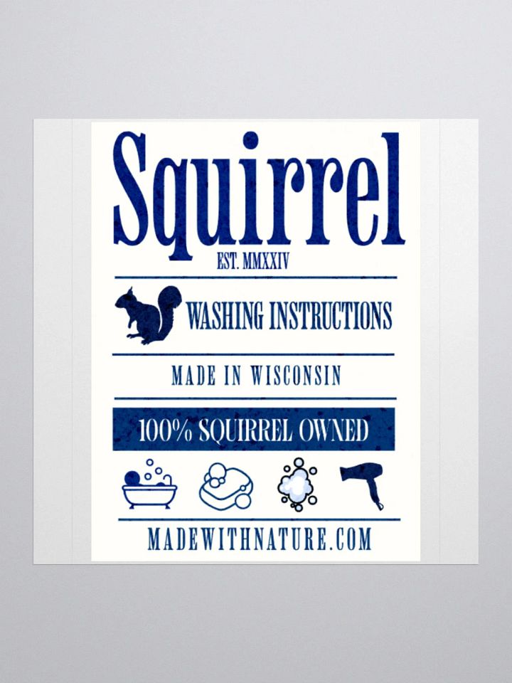 squirrel washing instructions, Kiss Cut Stickers product image (2)