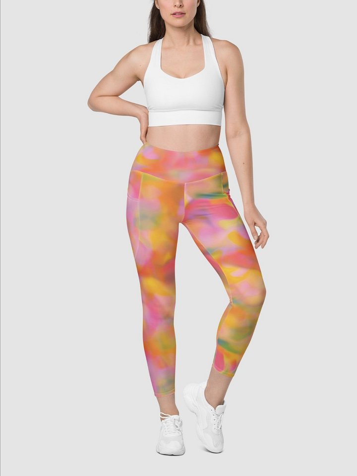 Leggings with Pockets "Sweet Pastel Tie Dye in Orange Light Pink" product image (1)