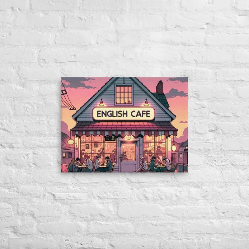 English Cafe and Chill Canvas