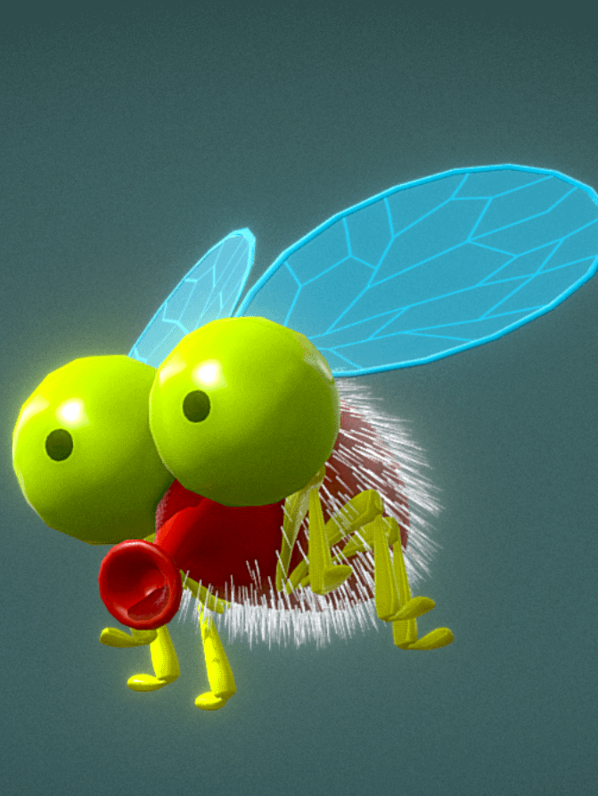 Cute Fly 3D model With PushUp Animations product image (2)