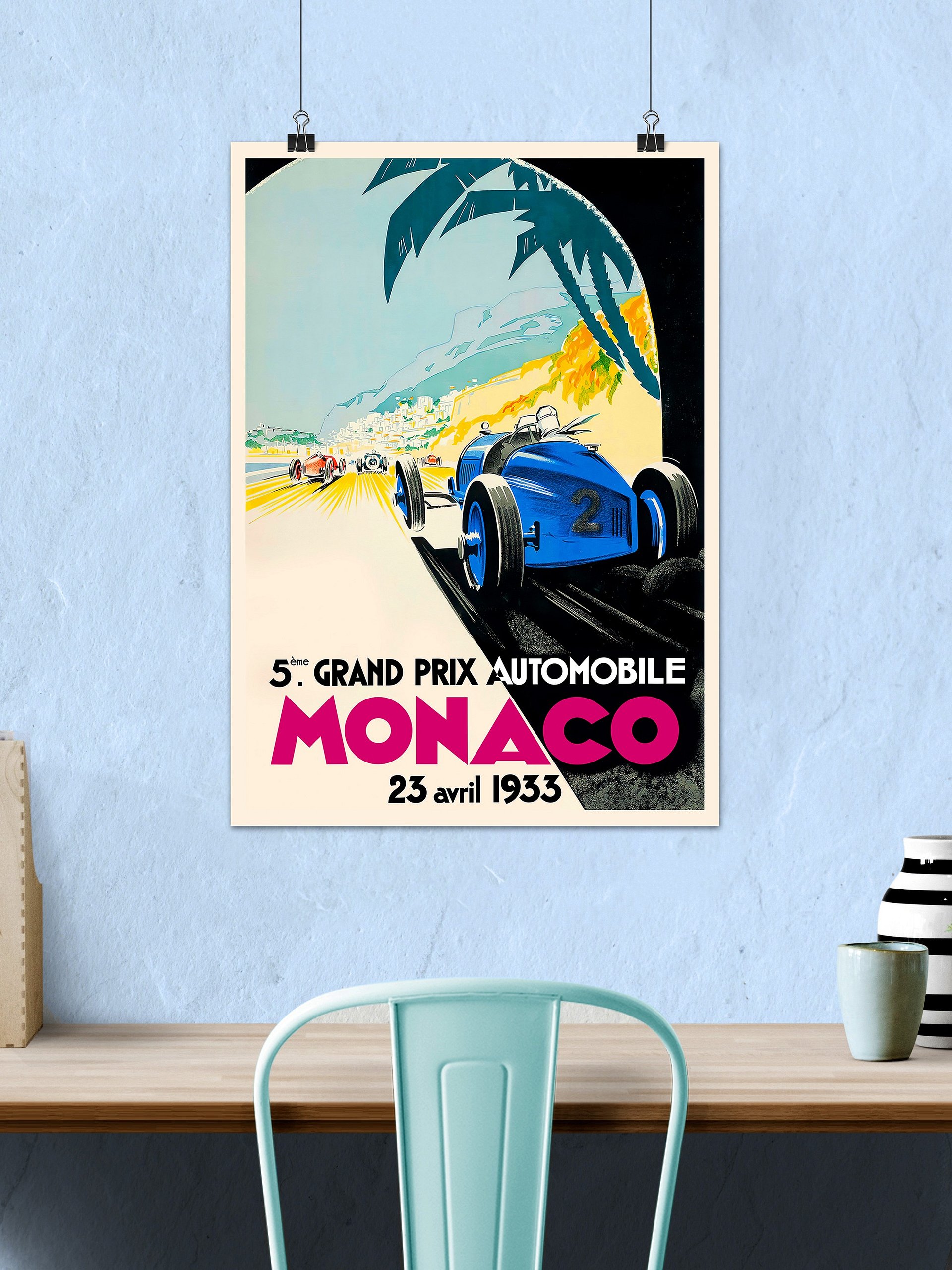 Monaco Vintage F1 Grand Prix, 1933 poster — Vintage Formula 1 poster, Monaco Grand Prix poster, retro travel poster product image (2)