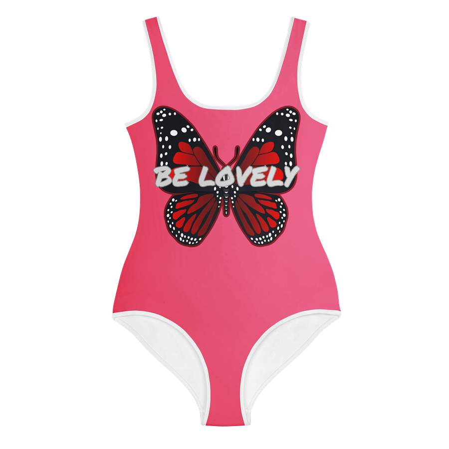 Be Lovely Butterfly All-Over Youth Swimsuit Brink Pink Girl product image (1)