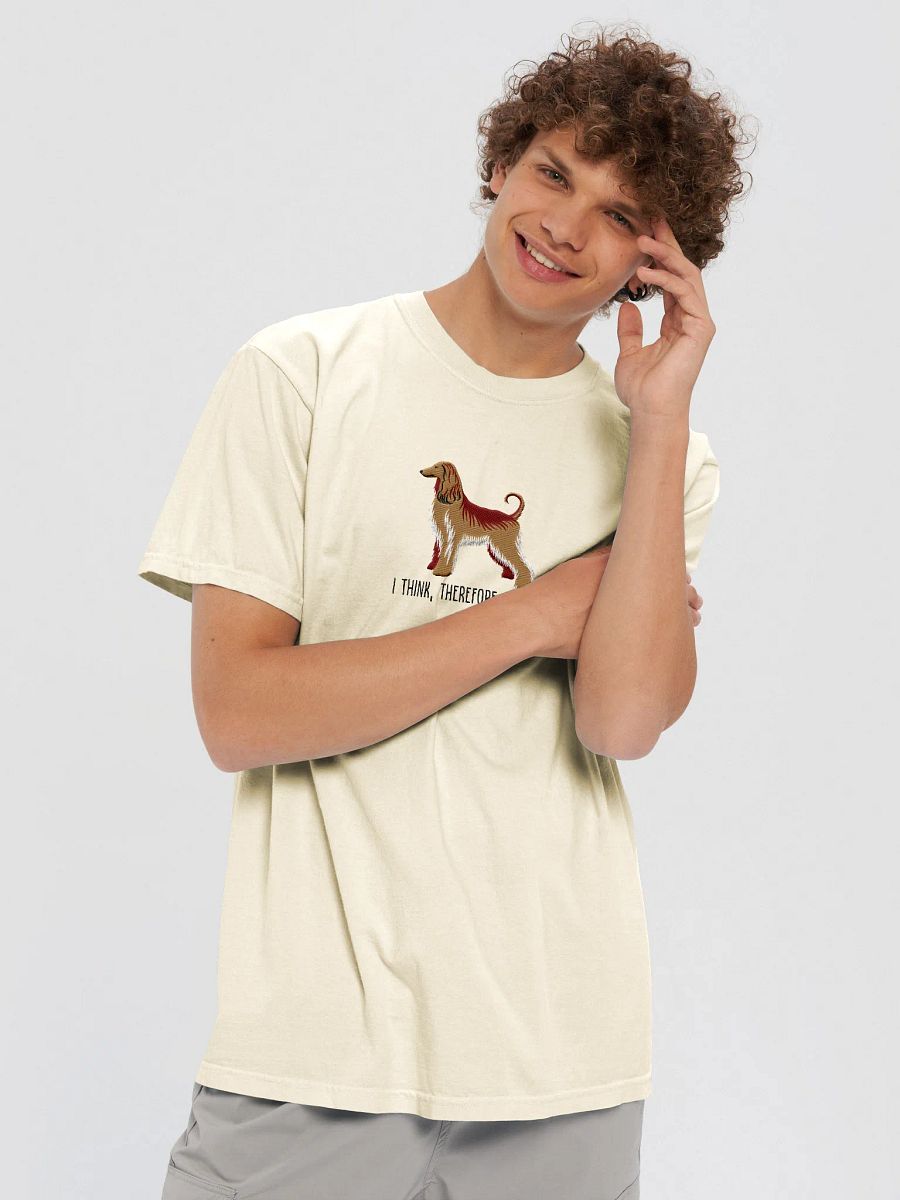 I Think, Therefore Afghan T-Shirt(Embroidered) of an Afghan Hound product image (21)