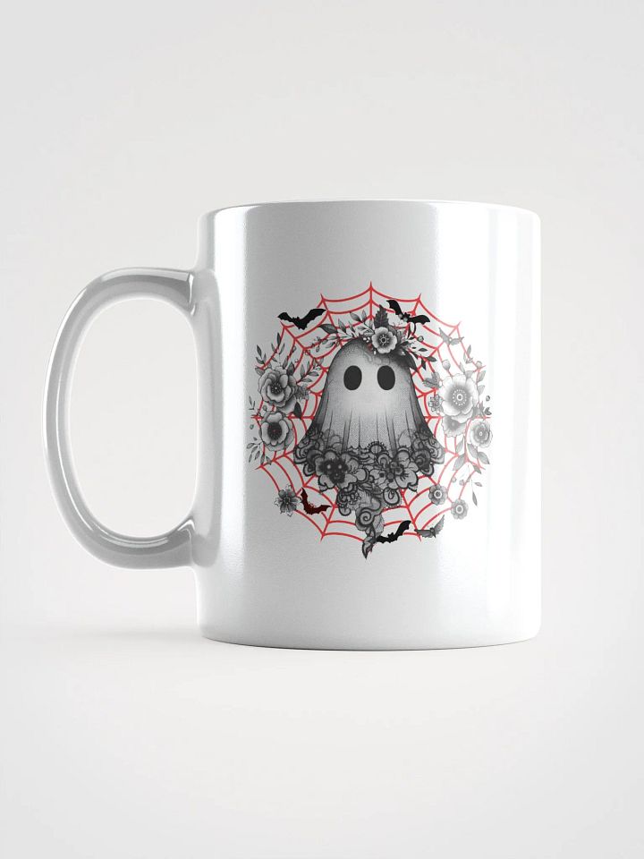 Lacey Ghost Gothic White Glossy Mug product image (1)