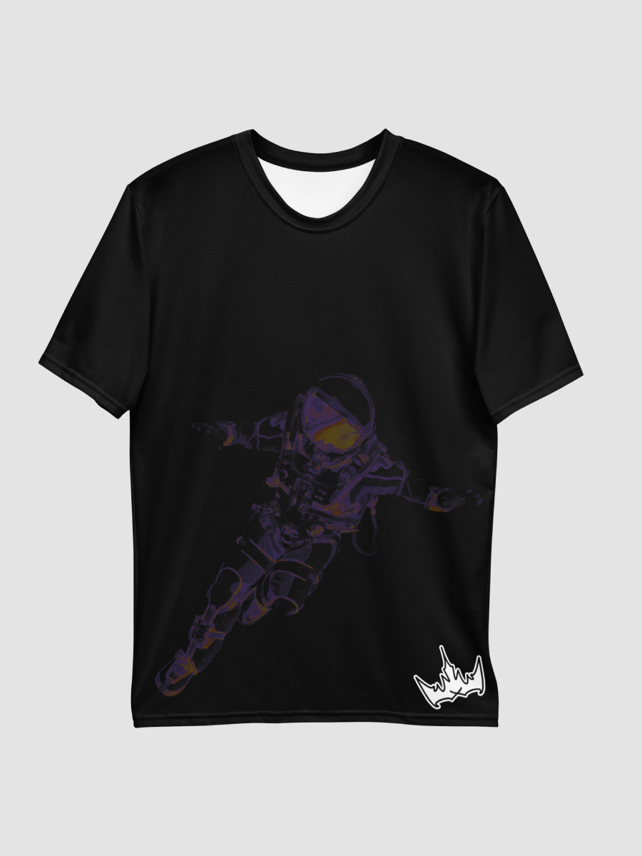 “INFINITE” & CROWN™ logo print—short-sleeve crew men’s (black-on-black) · Exclusive, limited all-black variant product image (3)