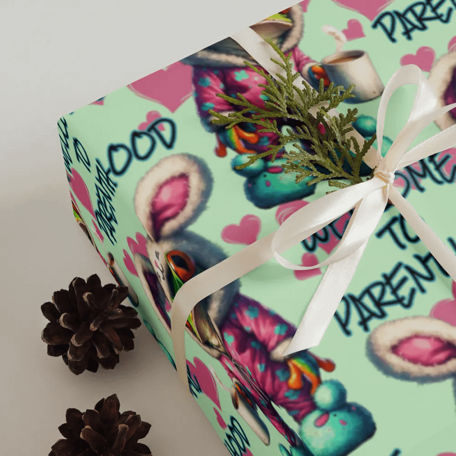 Welcome To Parenthood Funny New Parents Gift Wrapping Paper 3 Sheet Set #1 product image (8)
