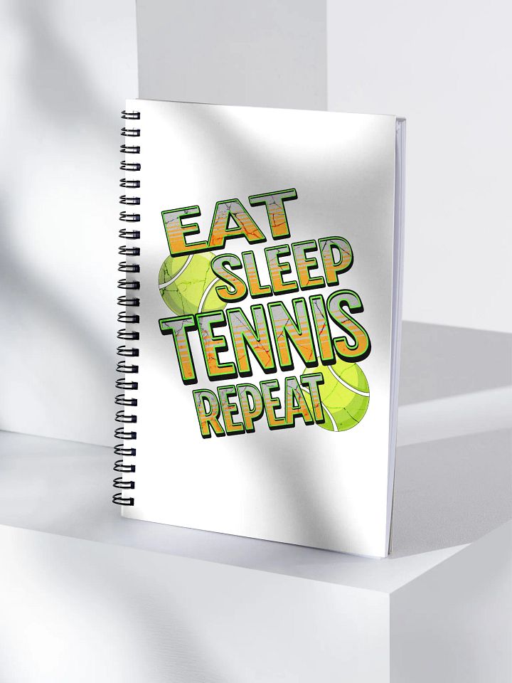 Eat Sleep Tennis Repeat Angle Ball Typography Spiral Notebook product image (1)