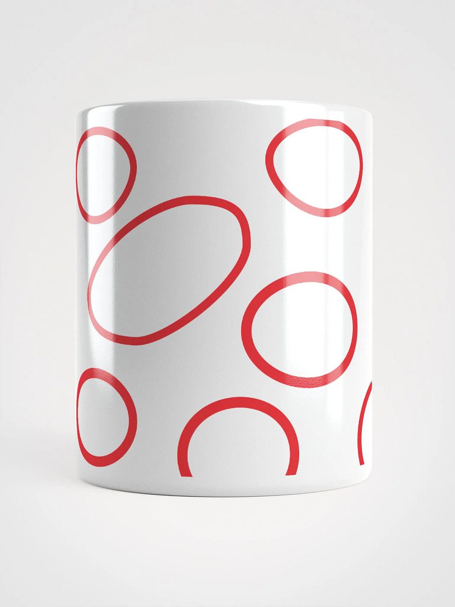 Vivid Circles White Mug with red circles pattern product image (14)