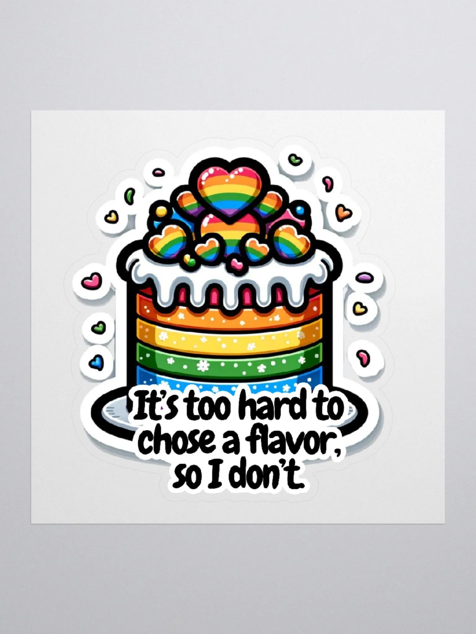 Cake Sticker-Dessert Sticker-Innuendo Sticker-Rainbow Sticker-LGBTQIA+ Sticker product image (3)