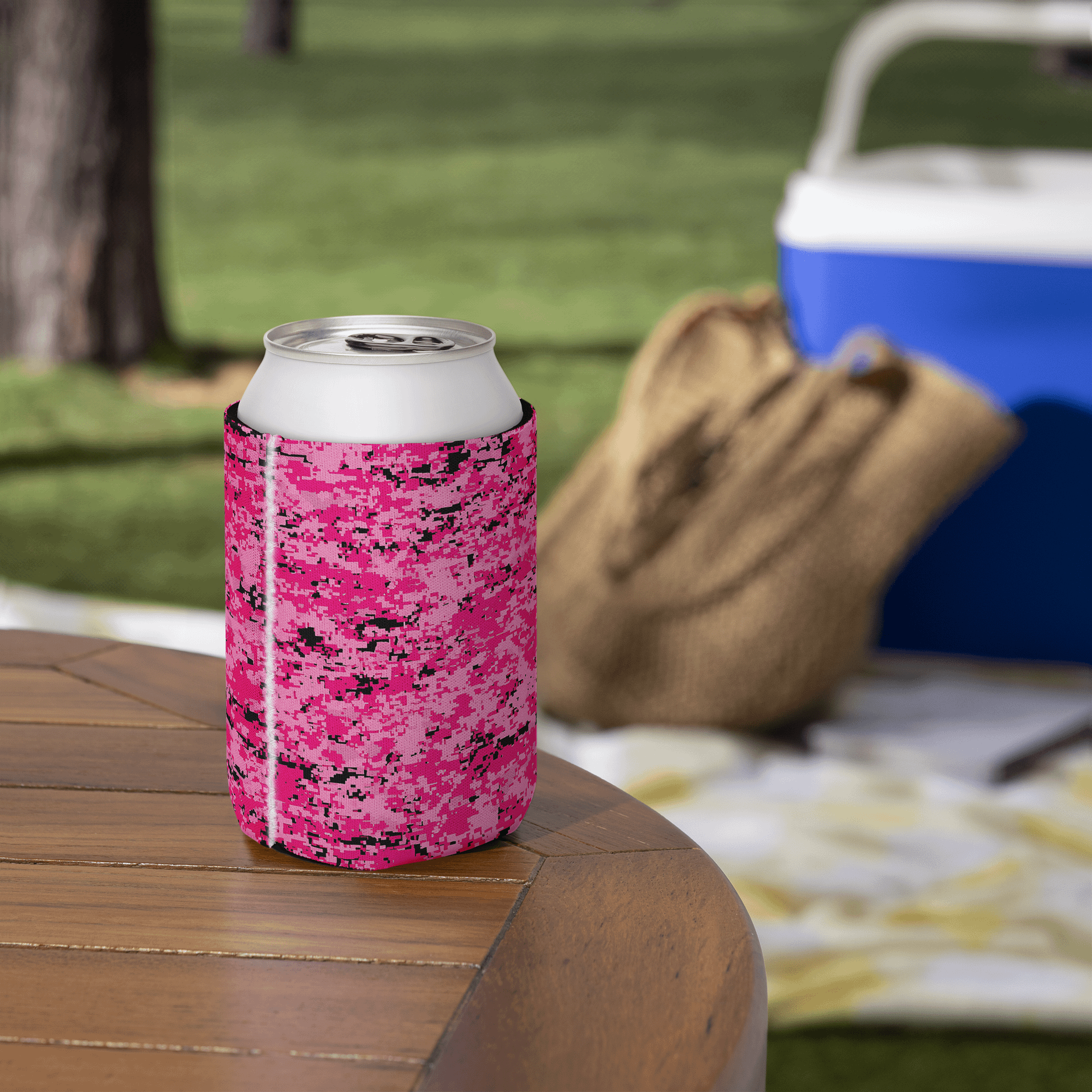 Pixel Pink Camo Coozie Can Cooler product image (6)