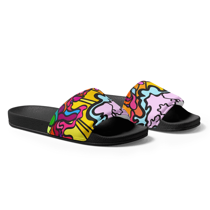 Vibrant Swirls Men's Slides - Wave at Sunset product image (1)