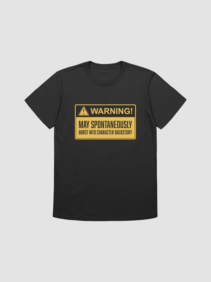 Warning! Character Backstory T-Shirt product image (1)