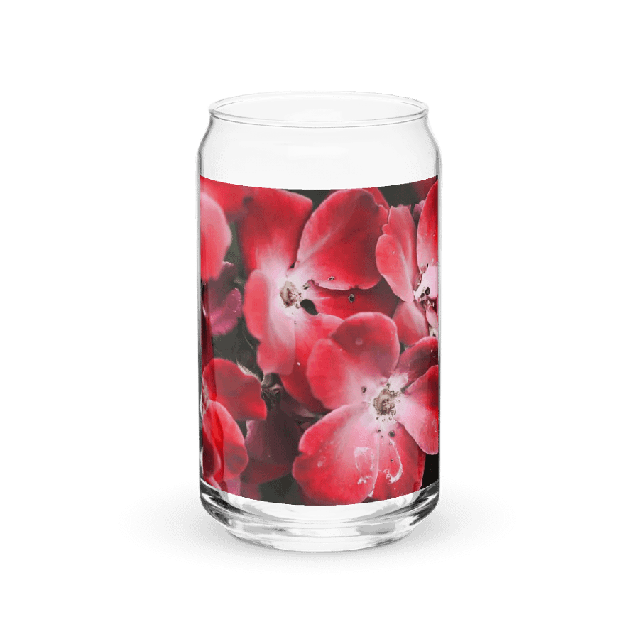 Bright Red Flowers Can Shaped Glass product image (2)