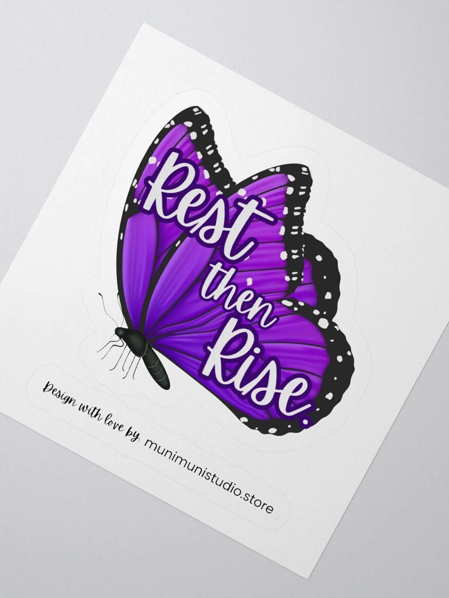 Rest then Rise – Purple Butterfly Inspirational Quote Sticker product image (5)