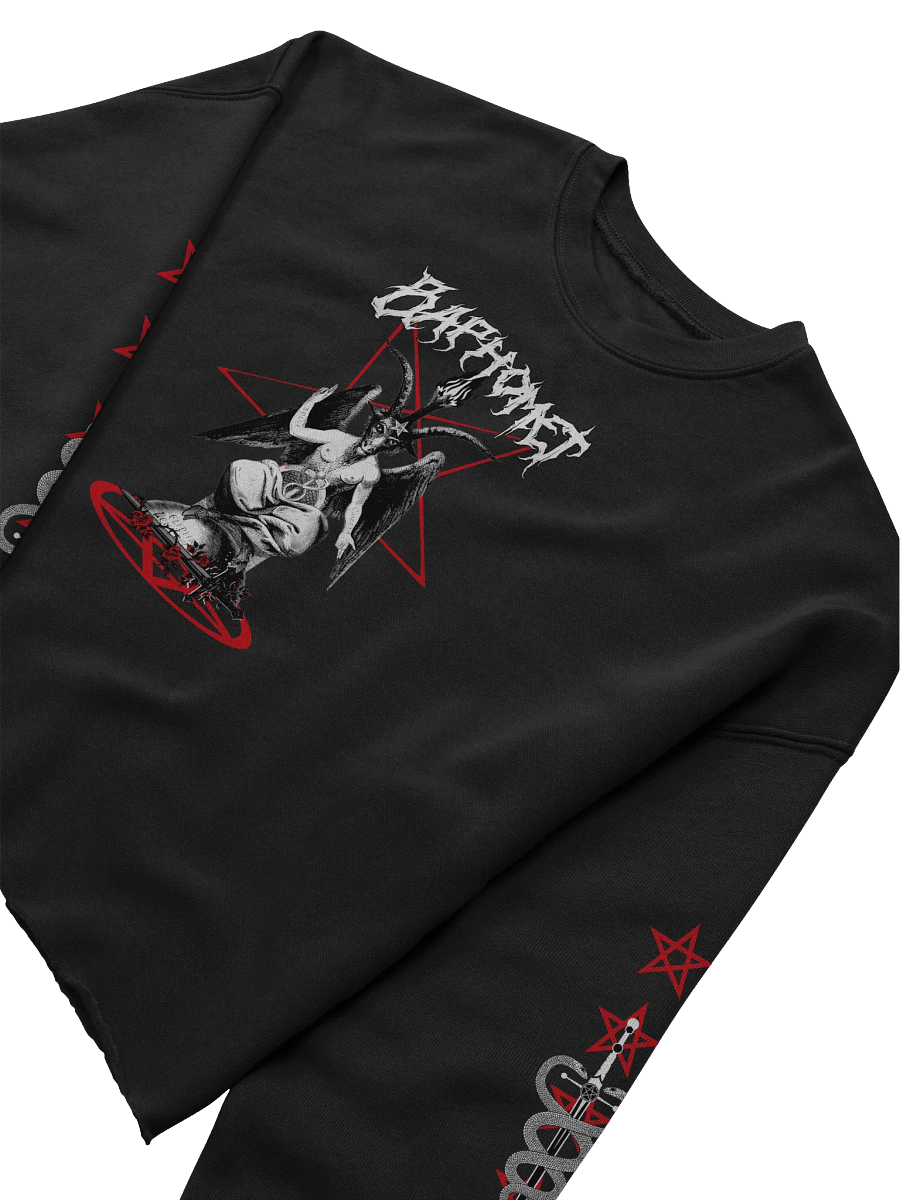 Baphomet Infernal Devotion Women's Fleece Crop Sweatshirt product image (5)