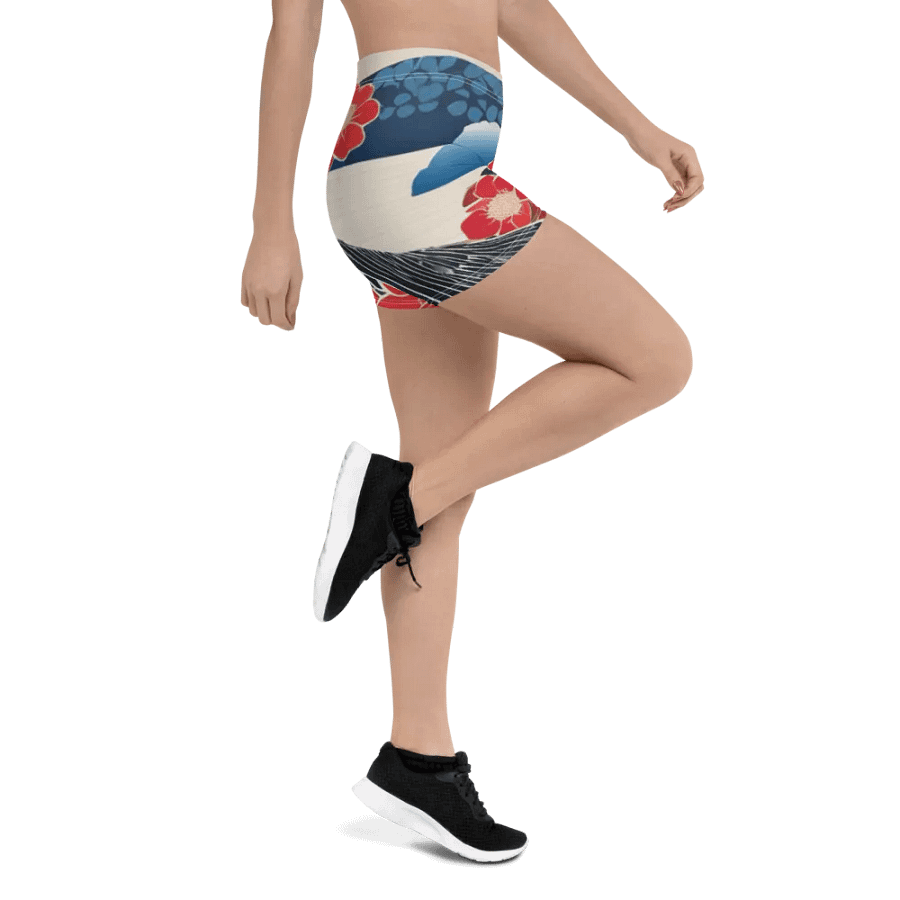Women's Japanese Inspired Blossom Wave All-Over Shorts product image (12)