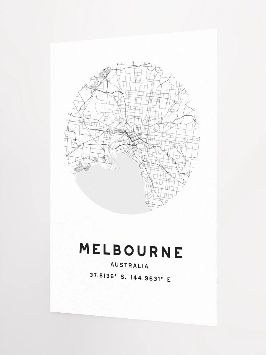 Melbourne Street Map Poster – White Minimalist Circular City Art product image (6)