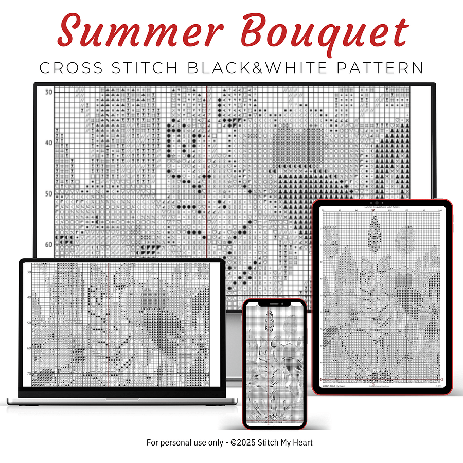 Summer Bouquet Cross Stitch Pattern product image (4)