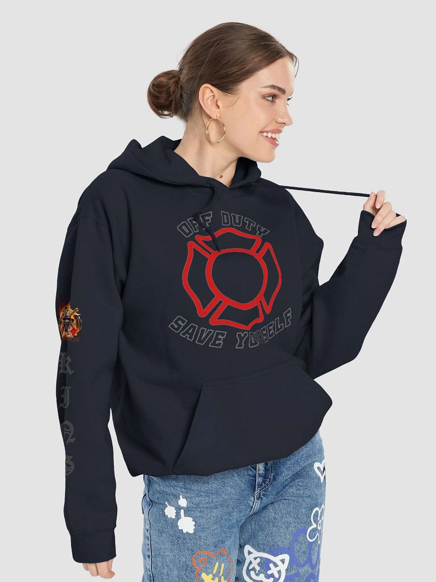"Off Duty, Save Yourself" Fire Hoodie product image (9)