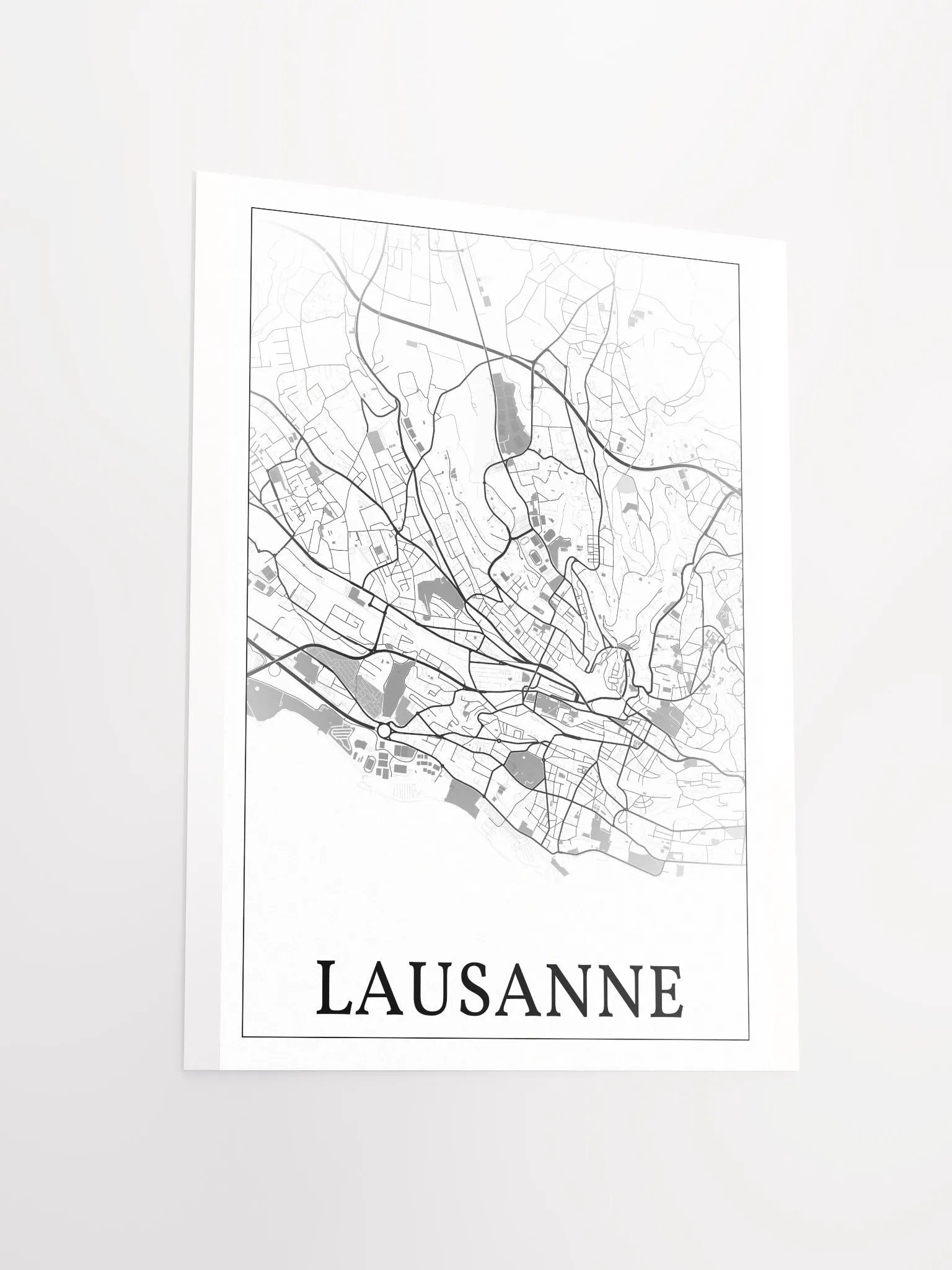 Lausanne, Switzerland, city map print product image (13)
