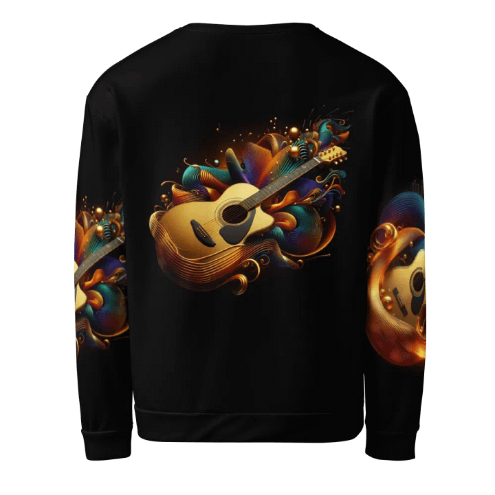Golden Guitar Musical Instrument - All-Over Unisex Sweatshirt #1 product image (2)
