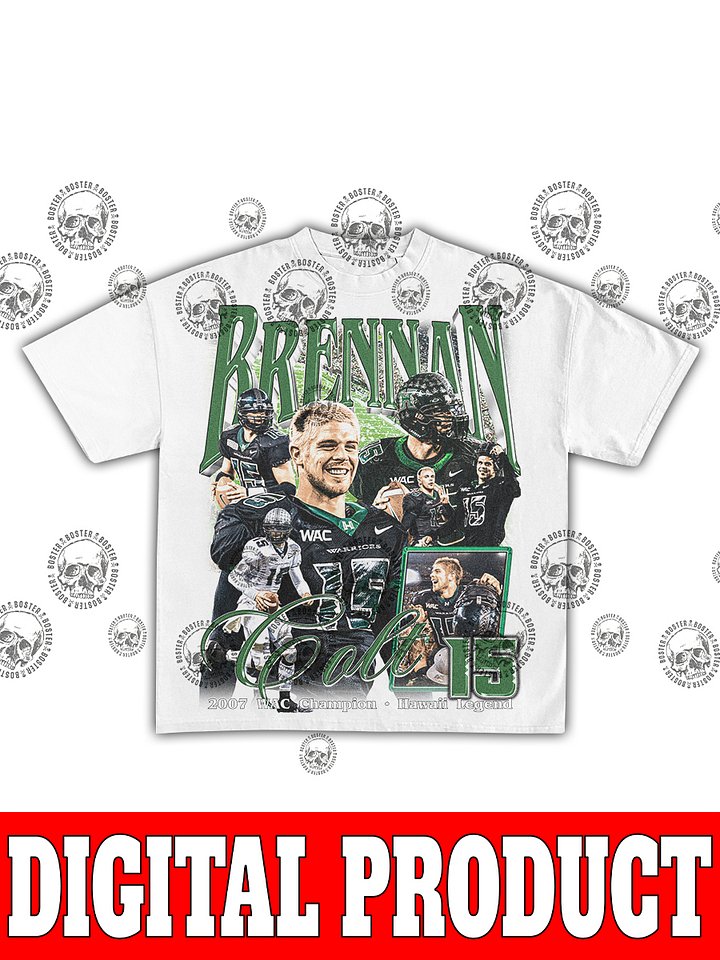 Colt Brennan Hawaii Rainbow Warriors Quarterback Vintage Football Bootleg Graphic product image (2)