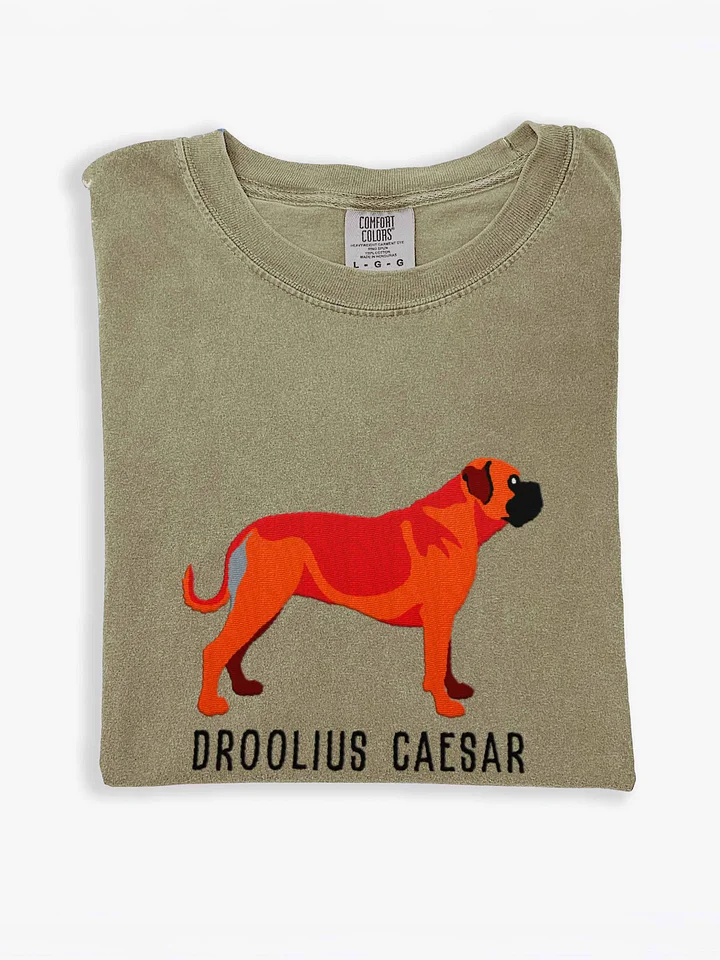 Droolius Caesar T-Shirt(Embroidered) of a Bullmastiff(Red) product image (1)