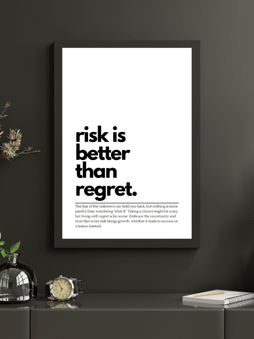 Risk Is Better Than Regret Minimalist Printable Wall Art product image (3)