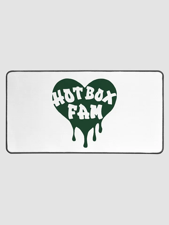 HOT BOX FAM TRANSPARENT DARK GREEN LOGO DESK MAT product image (1)