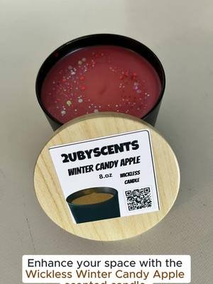 Wickless Winter Candy Apple scented 8 Ounce Candle Decor Freshener Decoration Perfume Aroma