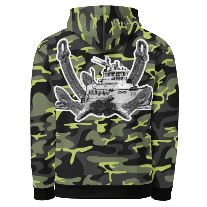 Green Camouflage Twin Anchor Titan tug Hoodie product image (1)