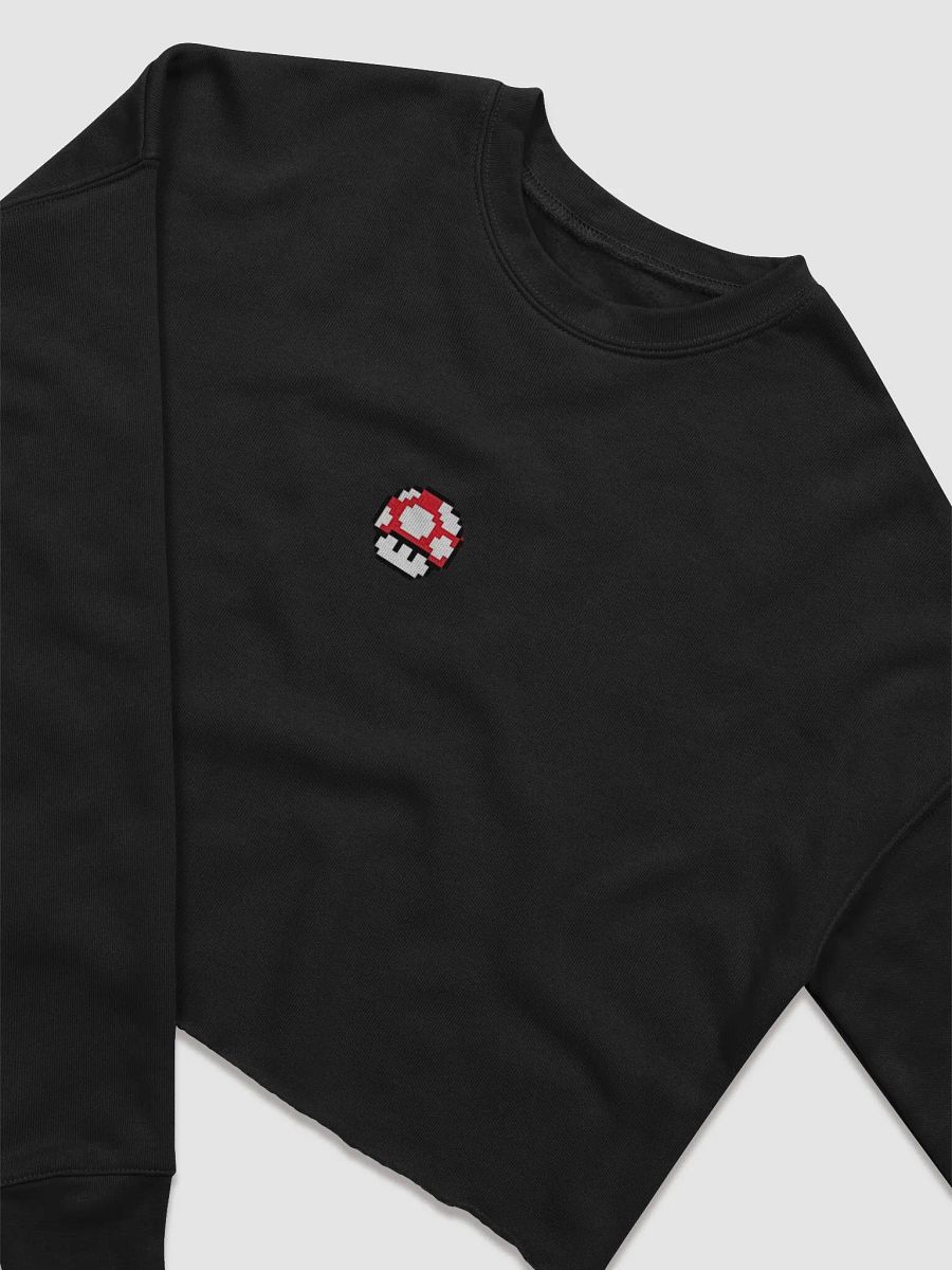 Super Mario Pixel Mushroom Women's Fleece Crop Sweatshirt product image (14)