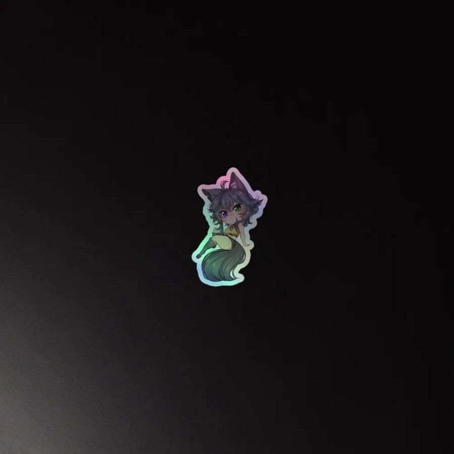 WolfcatRisi Broody Chibi Holographic Sticker product image (2)