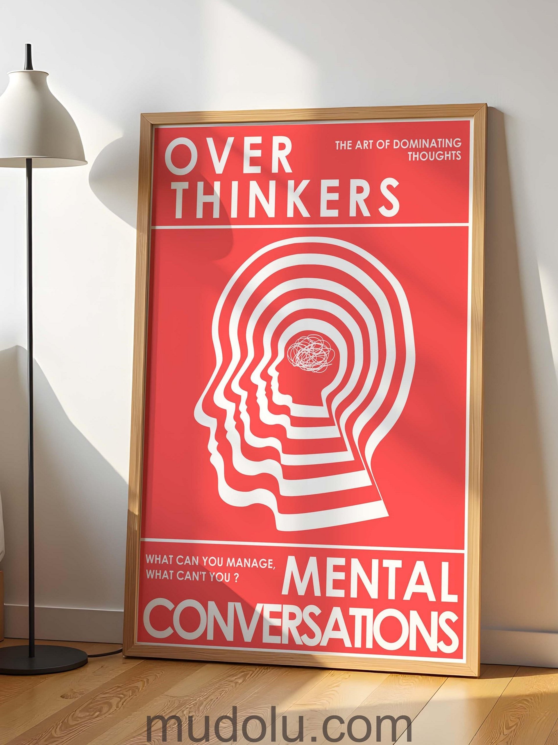 OverThinkers Wall art Poster Red White product image (9)