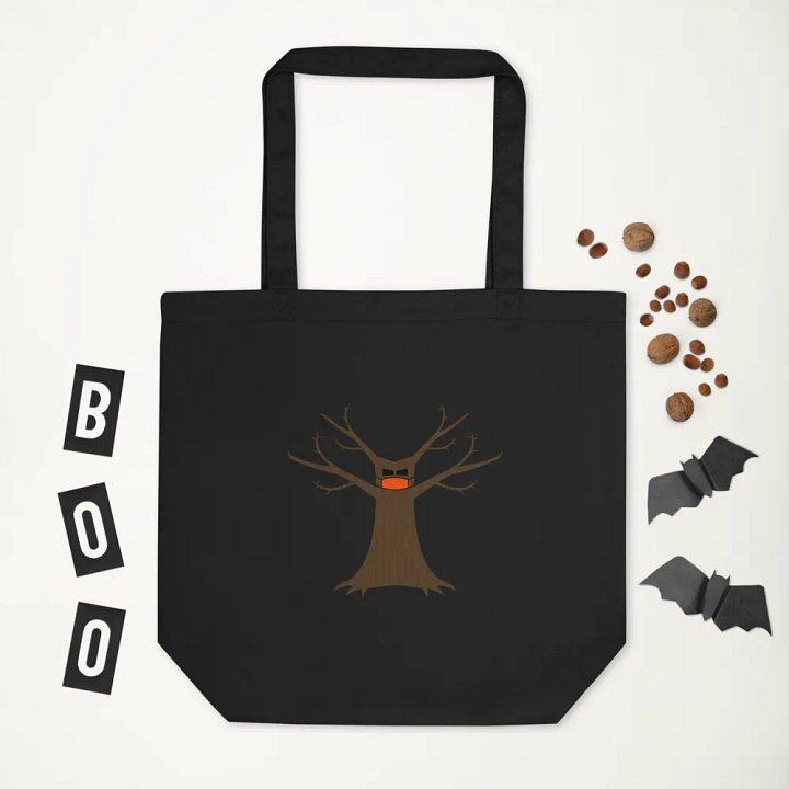 Spooky Tree Wearing A Face Mask Tote Bag product image (1)