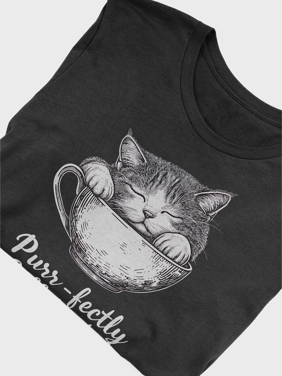 Purr-fectly Caffeinated Cat Lover Coffee Humor T-Shirt product image (47)
