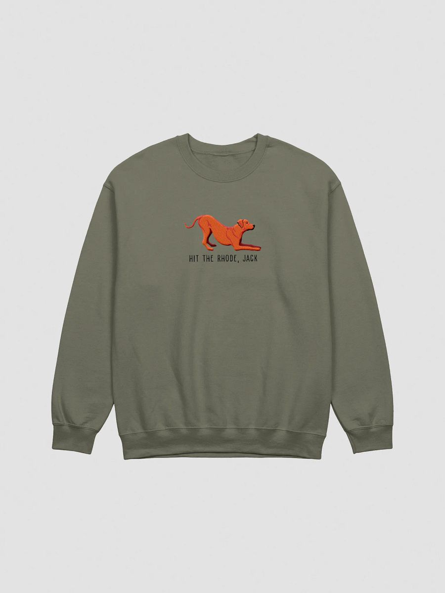 Hit the Rhode, Jack Sweatshirt (Embroidered) of a Rhodesian Ridgeback(Red) product image (7)