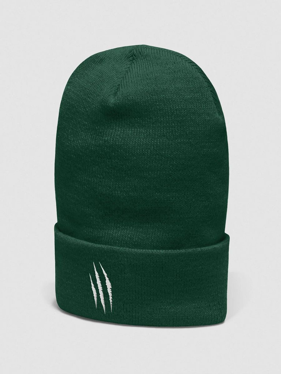 "Scratch Claws" (White) Yupoong Cuffed Beanie product image (2)
