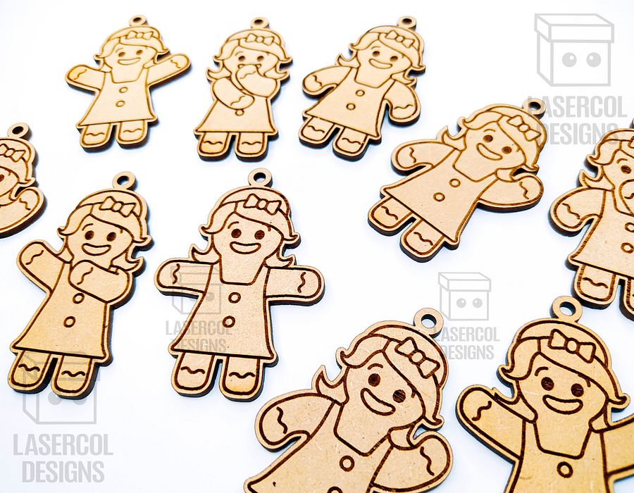 Gingerbread Cookies Christmas Ornaments Set 2 - Laser Cut Files product image (3)