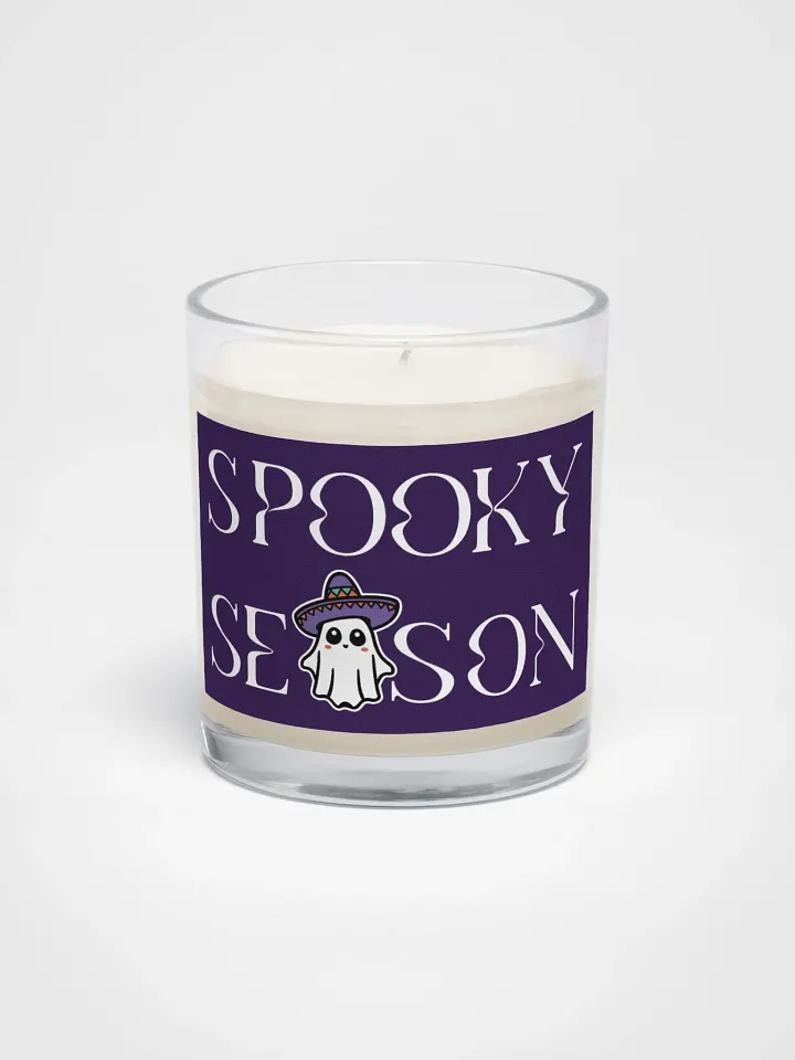 Spooky Season Sombrero Ghost Light Soy Wax Glass Jar Candle product image (1)